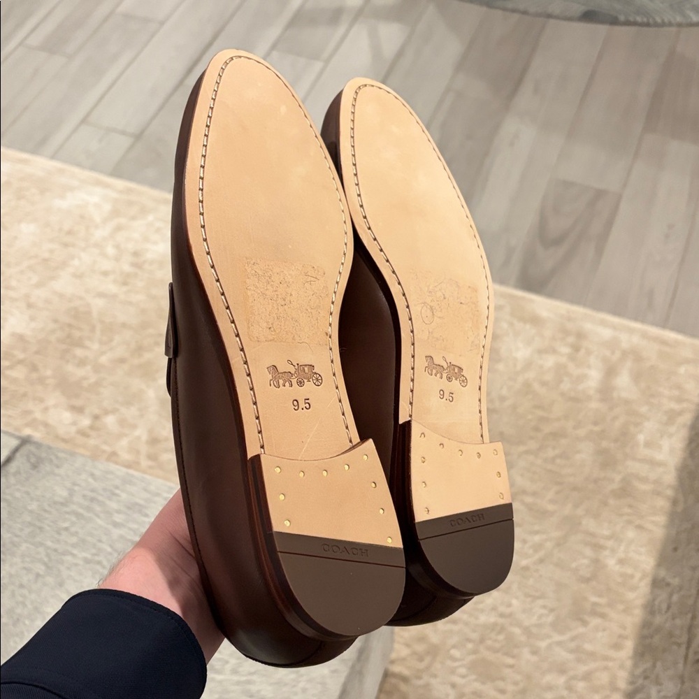 Coach Brown Leather Loafers - Picture 6 of 10
